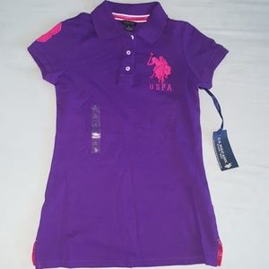 U.S POLO ASSN. purple collar shirt *New